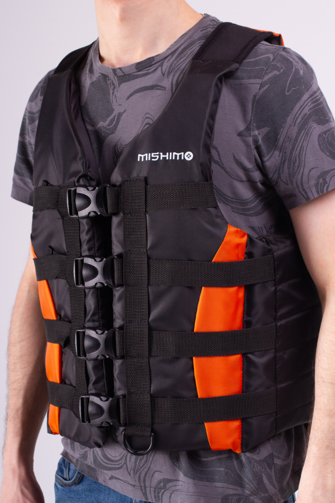 Жилет спасательный MISHIMO PRO Премиум качества Черно-оранжевый в Кемерово