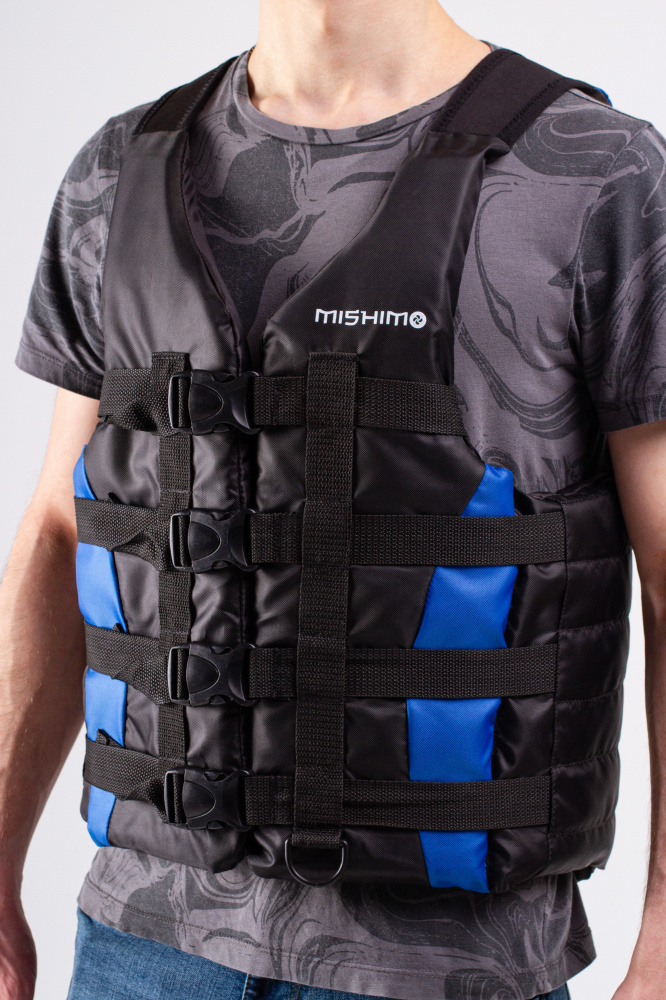 Жилет спасательный MISHIMO PRO Премиум качества Черно-синий в Кемерово