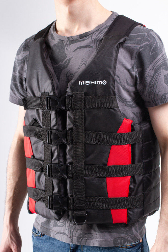 Жилет спасательный MISHIMO PRO Премиум качества Черно-красный в Кемерово