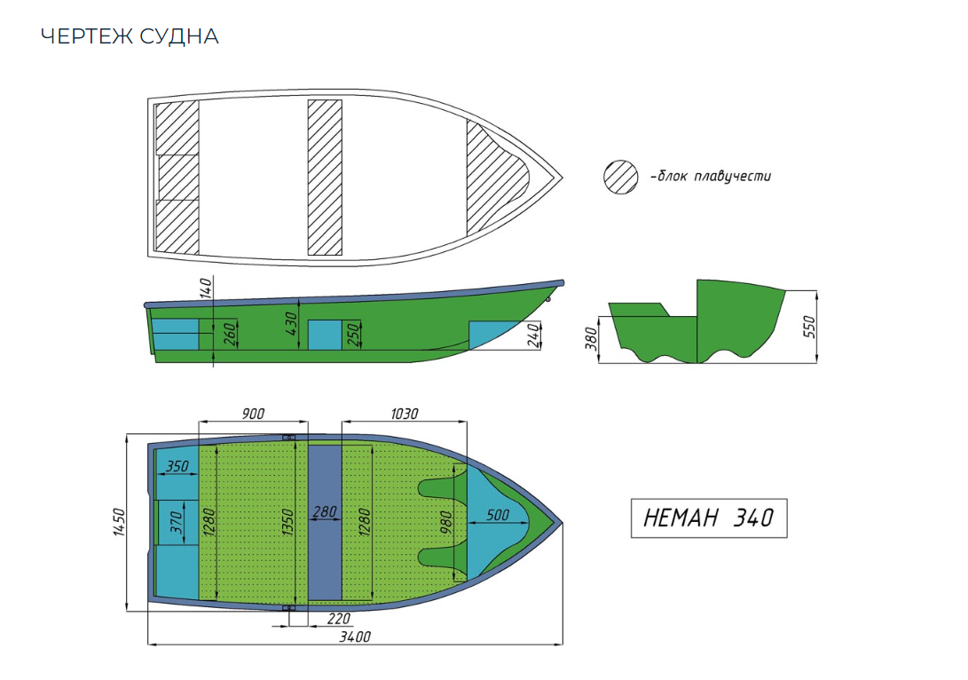 Стеклопластиковая лодка Neman-340 (тримаран) в Кемерово