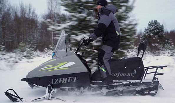 Миниснегоход Бурлак Азимут 24 л.с. , эл.запуск, реверс, тормоз гидравл, капот серый в Кемерово