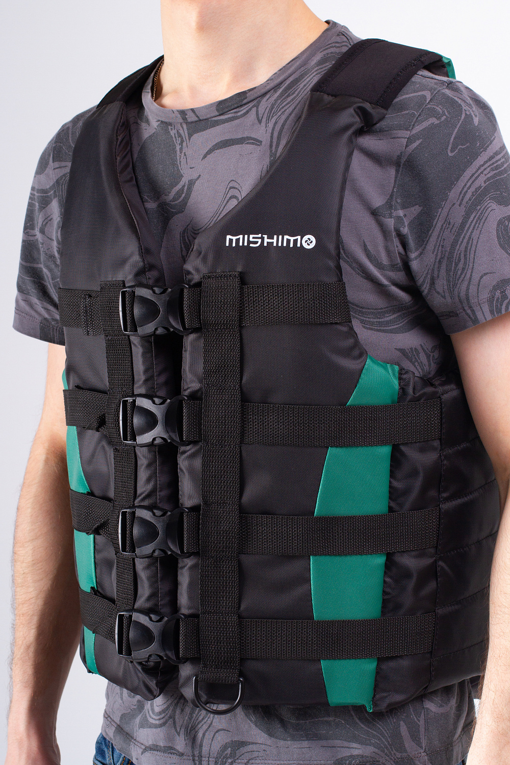 Жилет спасательный MISHIMO PRO Премиум качества Черно-зеленый в Кемерово