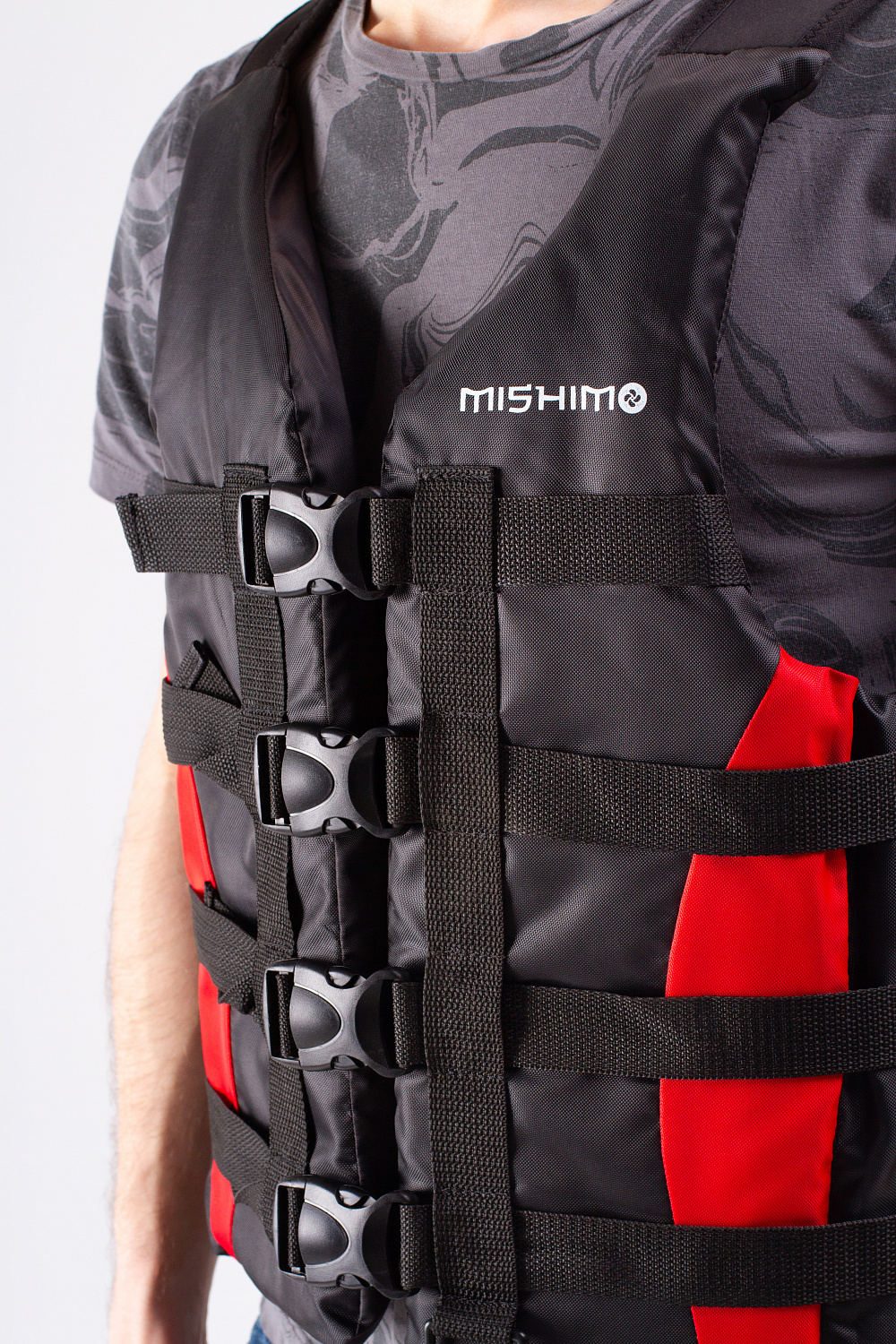 Жилет спасательный MISHIMO PRO Премиум качества Черно-красный в Кемерово